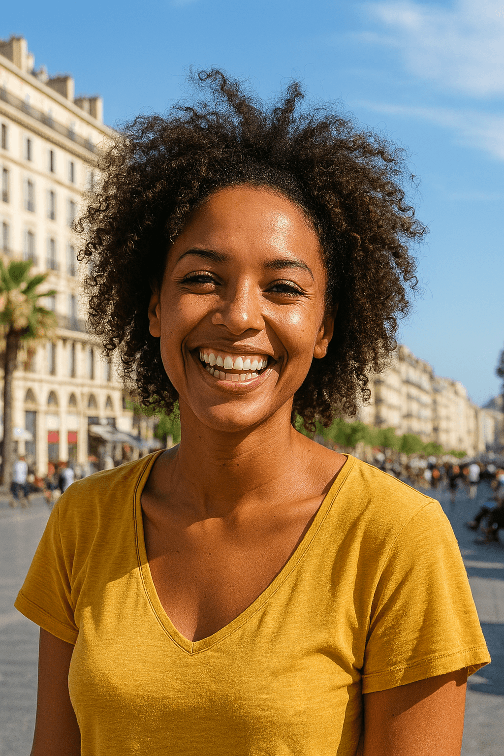 Profil fictif Fani (jeune femme dans une rue de Marseille)