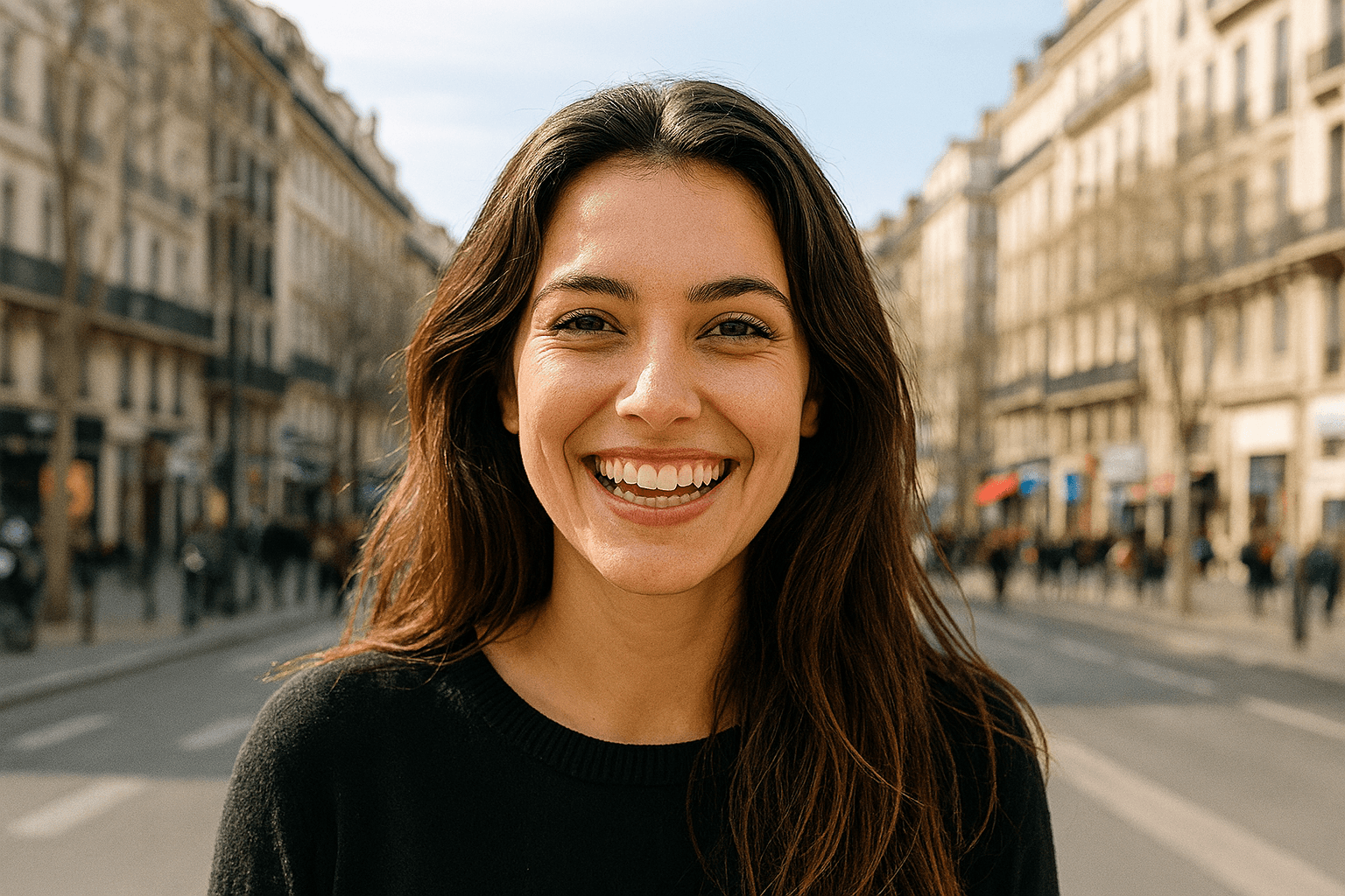 Profil fictif Sany (homme souriant sur un bateau avec vue sur Marseille)